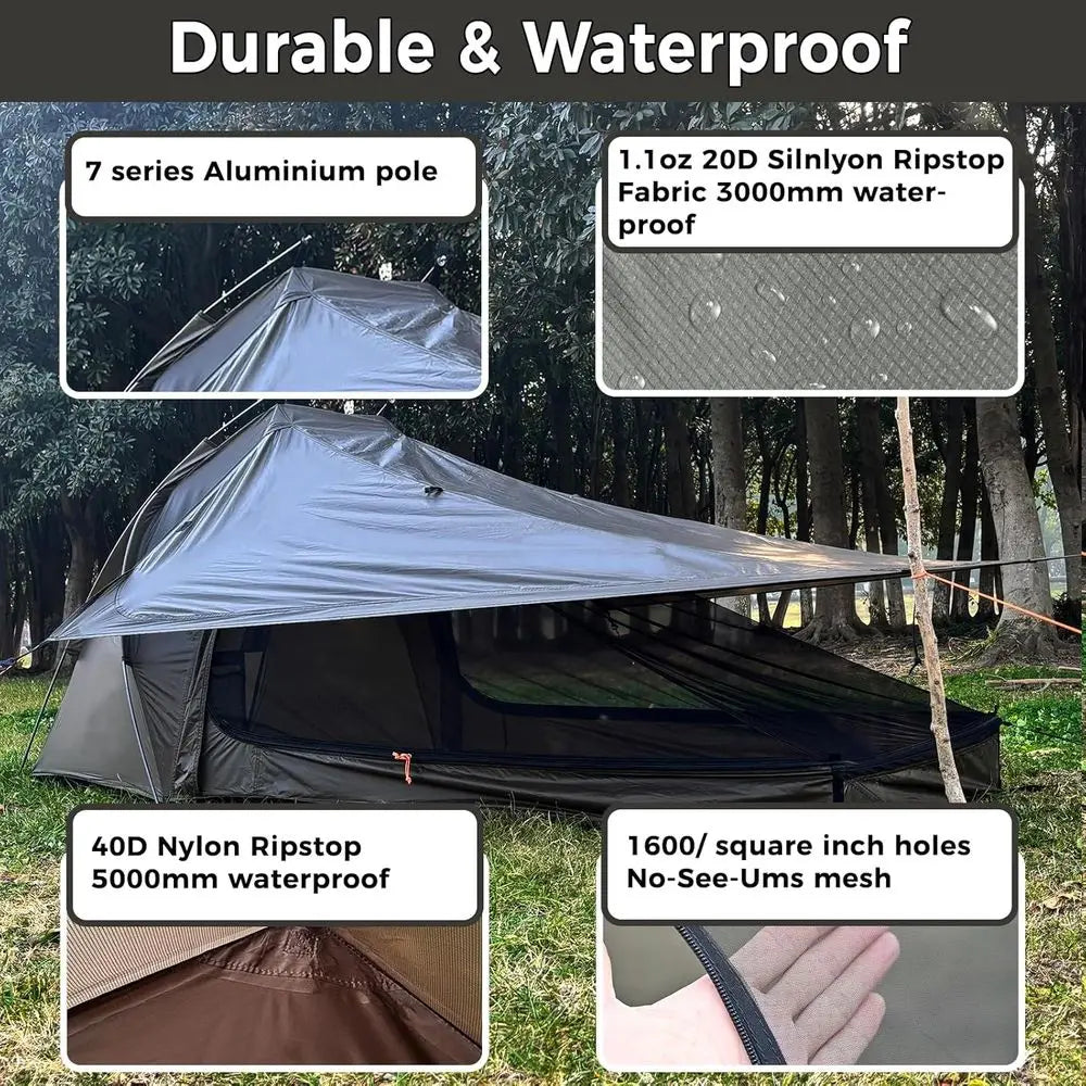 Lightweight Solo Camping Tent With Quick Setup For Three-Season Hiking