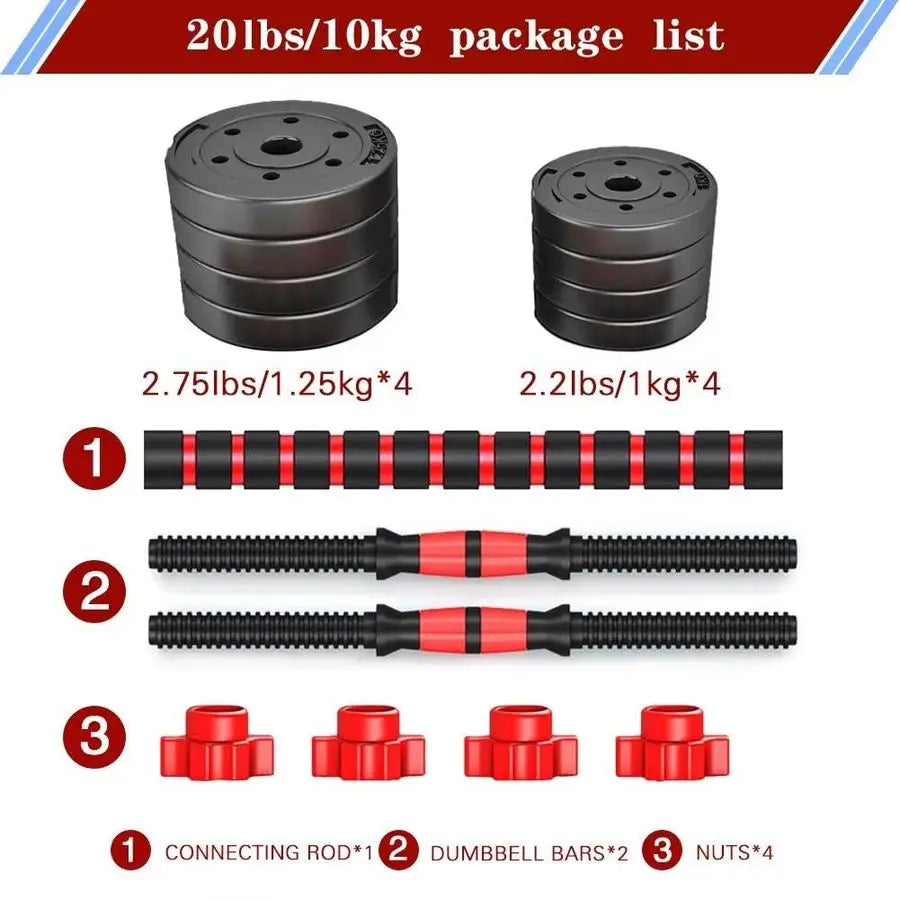 WeightsDumbbells Set of 2 Convertible To Barbell A Pair of Lightweight for Home Gym,Women and Men Equipment