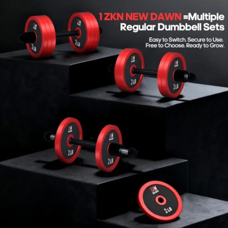 Adjustable Dumbbell Set 20-90lbs with Carbon Steel Rack and Connector Barbell Free Weights for Home Gym Workout Equipment in Bl