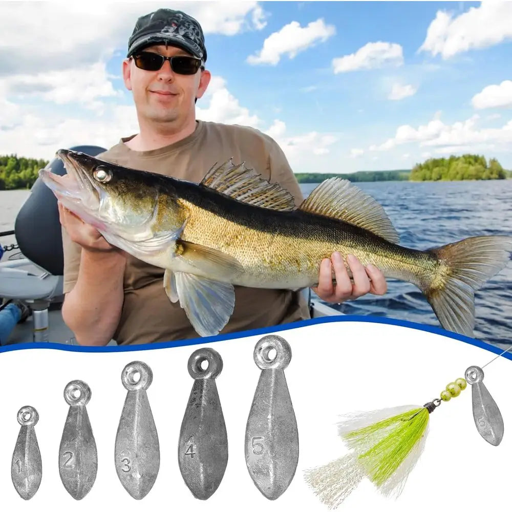 Complete 22-Piece Fishing Sinker Set: 1-5oz Weights for Saltwater & Freshwater Bass Casting