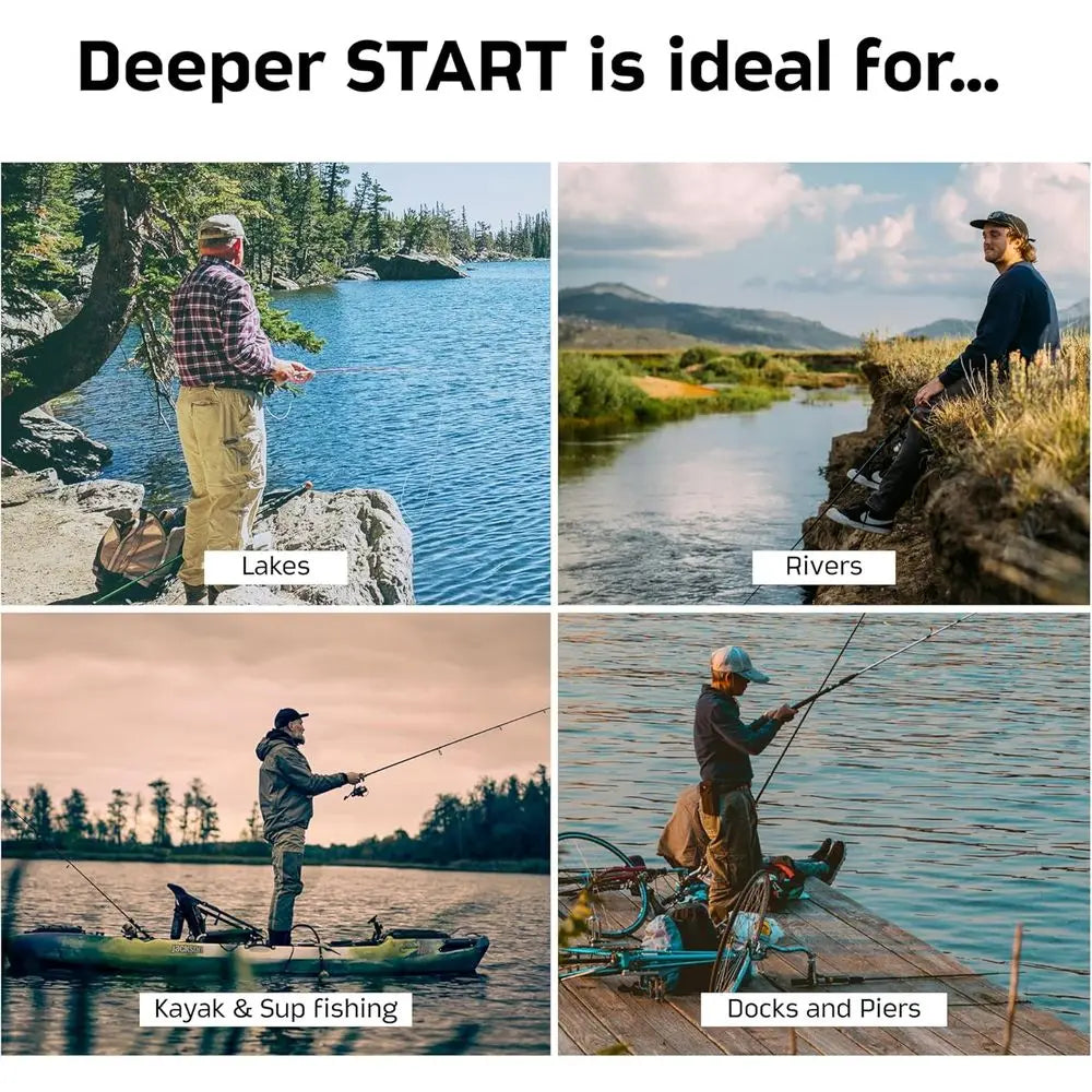 Start Fish Finder - Portable and Depth Finder for Recreational Fishing from Dock, Shore, Bank or Kayak | Castable Smart Sonar wi