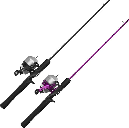 5'6" Durable Fiberglass Fishing Rod and Spincast Reel Combo with Anti-Reverse and Bite Alert