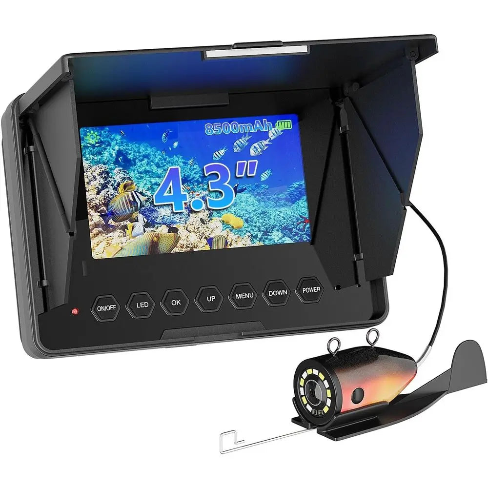 4.3" Underwater Fishing Camera, 1200 TVL Protable Fishing Camera with 8500mAh Battery, Infrared Lights, 165° Wide Angle, 50 FT C