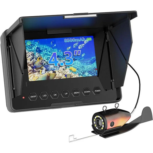 4.3" Underwater Fishing Camera, 1200 TVL Protable Fishing Camera with 8500mAh Battery, Infrared Lights, 165° Wide Angle, 50 FT C