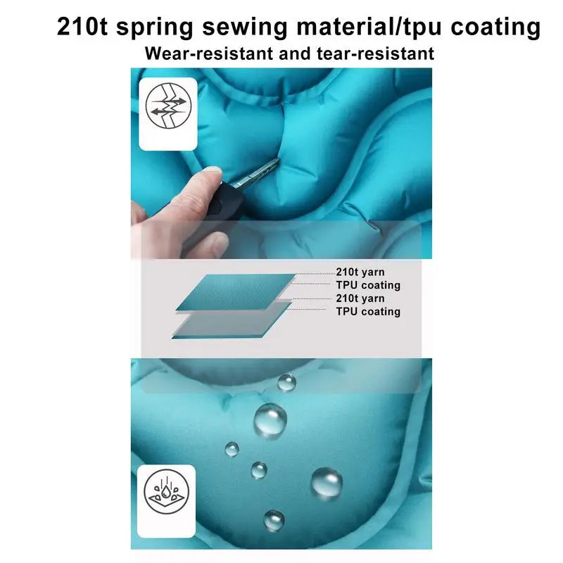 Portable Camping Sleeping Pad With Pillow And Foot Pump