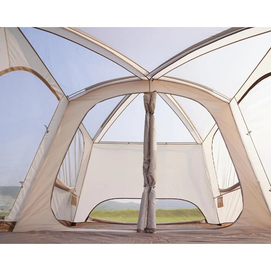 810 Person Camping Tent with 3 Door 2 Room Large Family Cabin Tents Double Layer Waterproof Portable Glamping Tent Big Tents fo