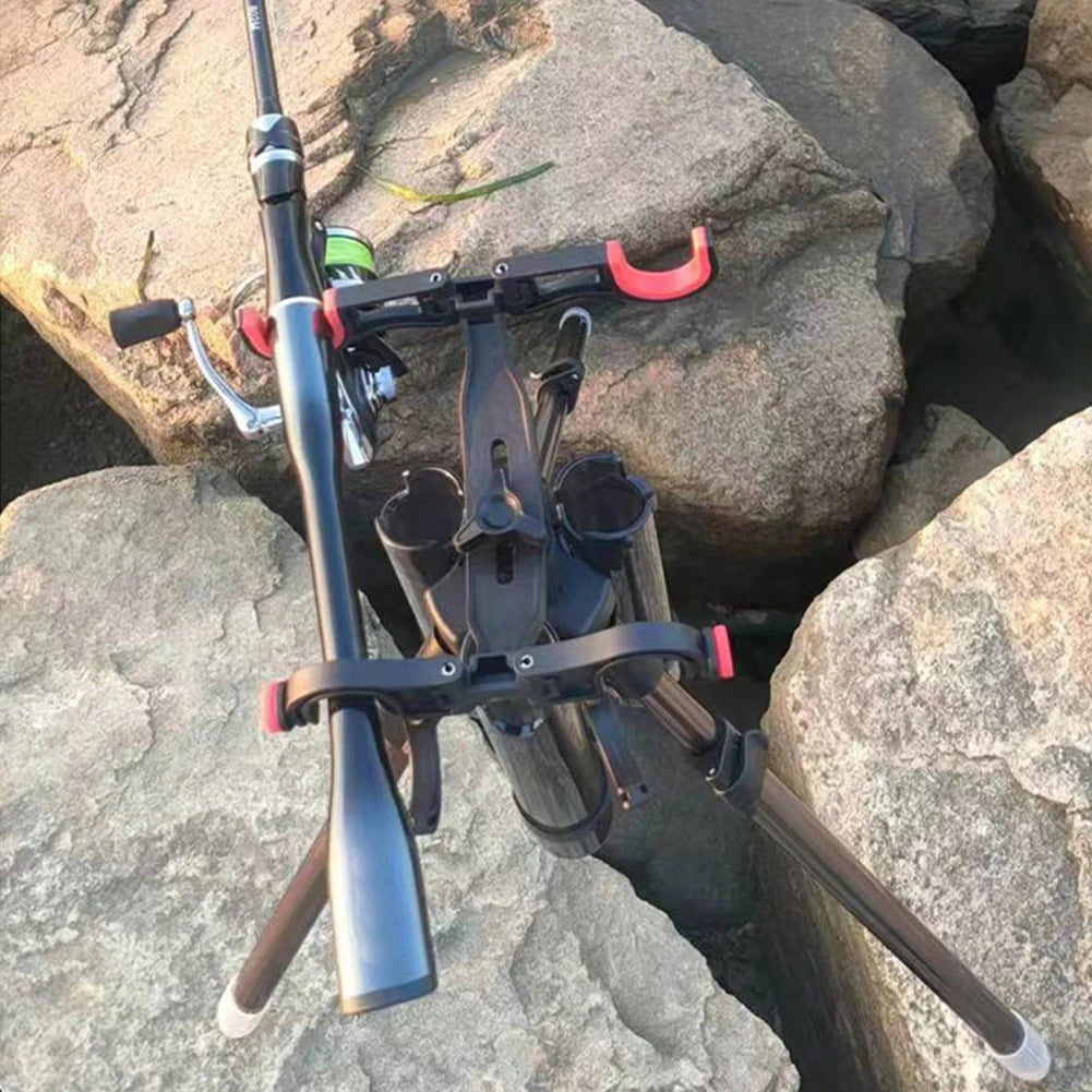 Triangle Fishing Rod Support Adjustable Triangle Fishing Pole Rack Portable Multifunctional Fishing Accessories