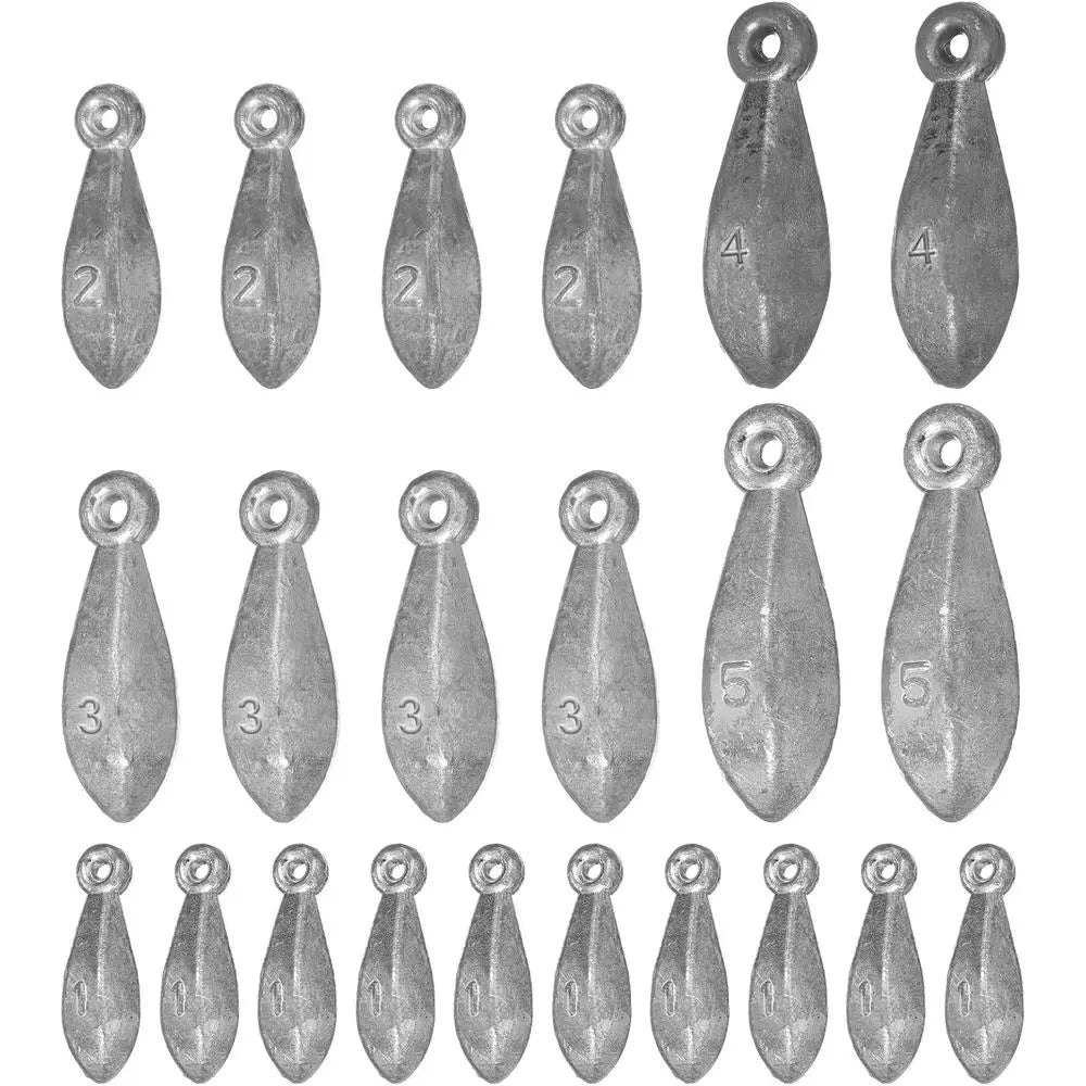 Complete 22-Piece Fishing Sinker Set: 1-5oz Weights for Saltwater & Freshwater Bass Casting