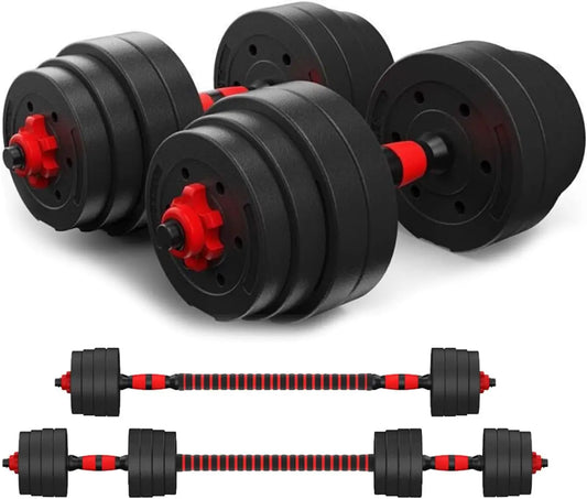 Adjustable Dumbbell Set Up to 88Lbs, Converts to Barbell for Home Gym Workouts