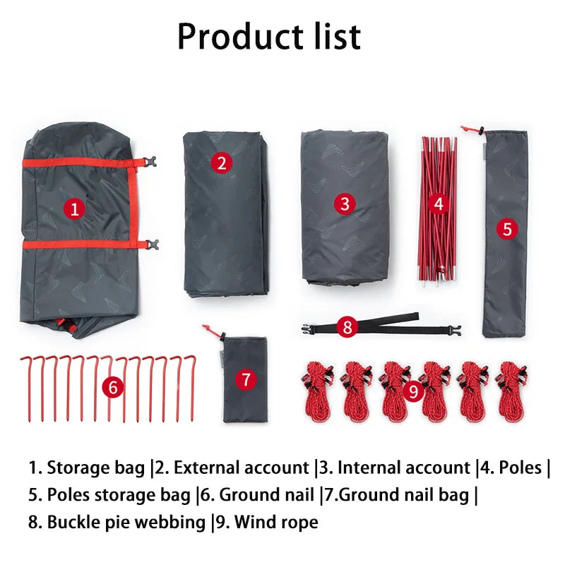 Bisinna Camping Tent Waterproof Double Layer Lightweight Portable Outdoor