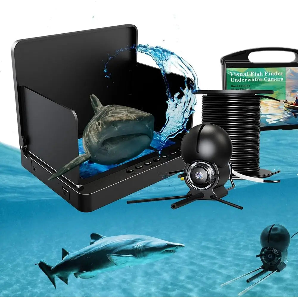 Underwater Fishing Camera| 10000mAh 18Hrs Night Vision Fish Finder, 5" 2000LUX Anti-Glare Screen, Mil-Grade Crash-Proof Camera,