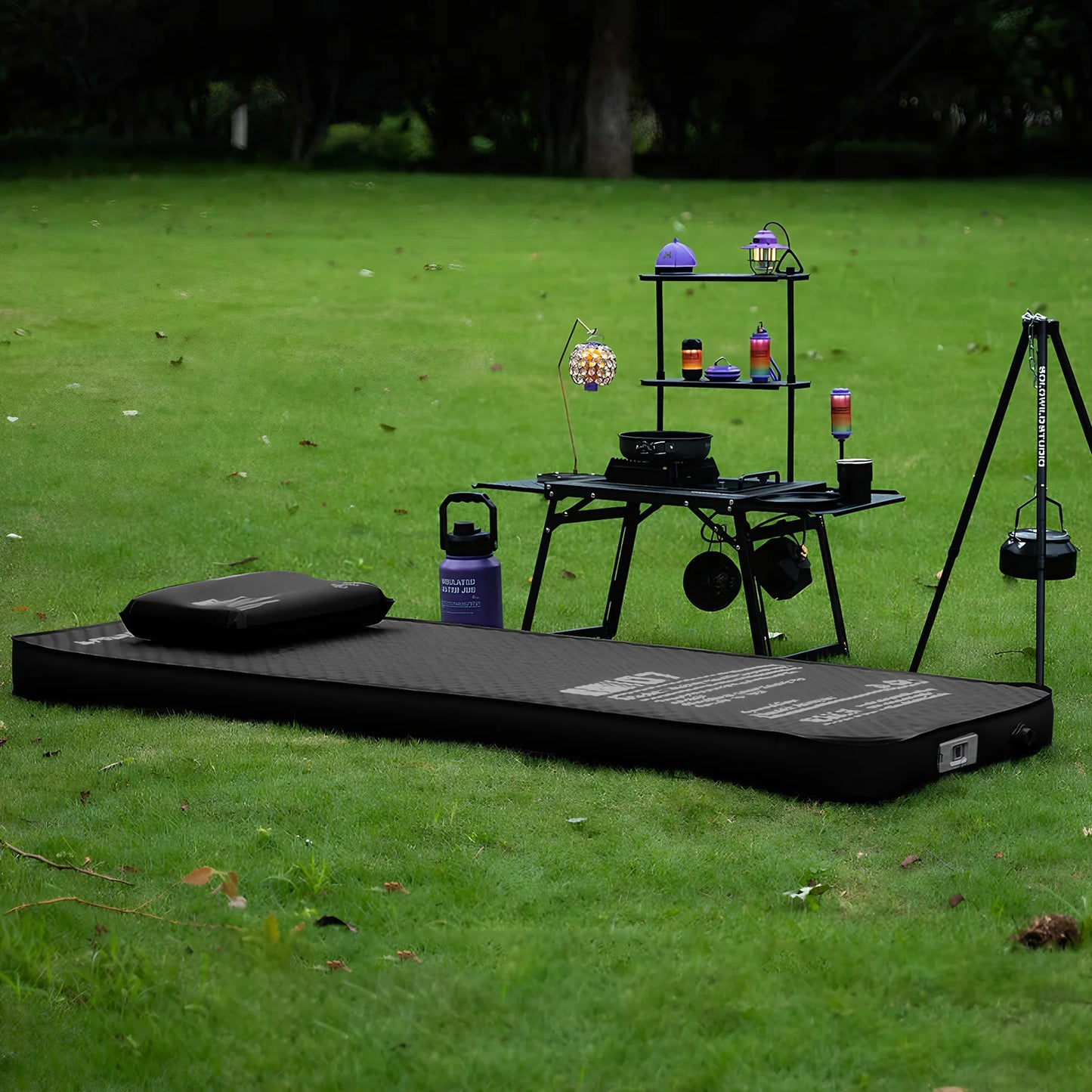 Inflatable Sleeping Mat With Built In Pump For Camping
