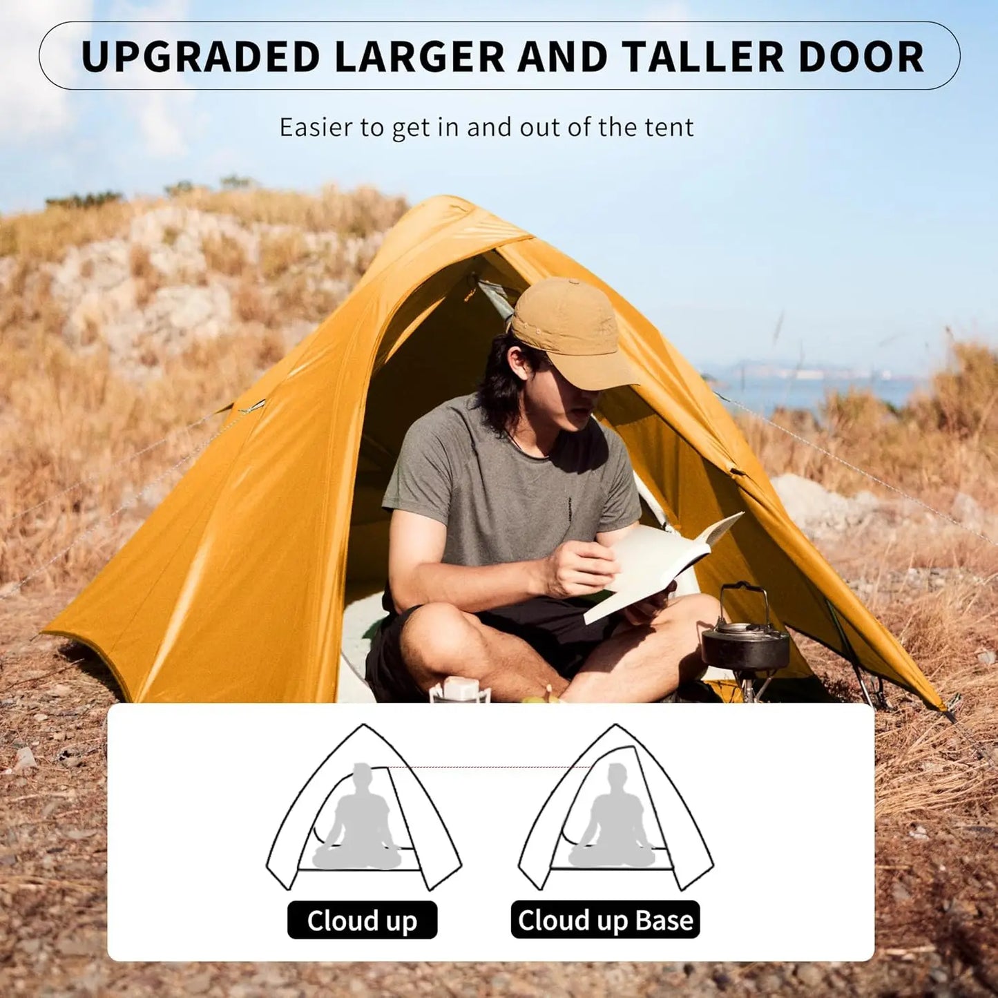 Ultralight 2-Person Backpacking Tent with Footprint - Waterproof & Free Standing for Camping Hiking