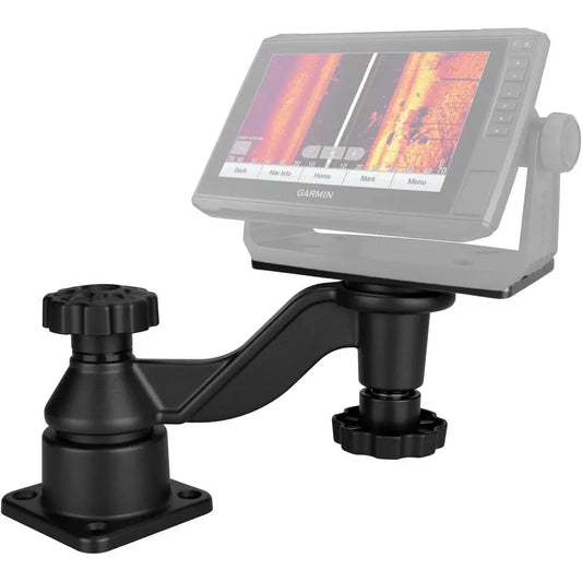 Swing Arm Fish Finder Mount, All Aluminum Heavy Duty Marine Electronic Mount for Boats & Kayak,Built for Saltwater, Big Waves, a