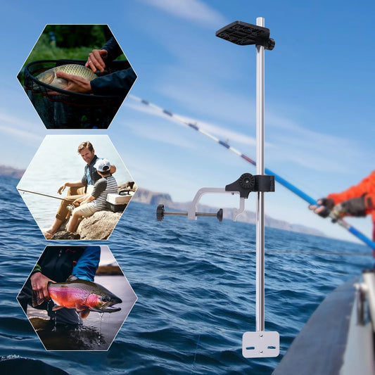 Universal Portable Fish Finder, Transducer Bracket +Fishfinder Mount, 360° Rotation Adjustable Transducer Mount Bracket for Boat