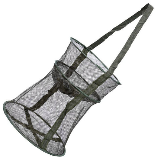Mesh Fishing Cage Portable Fishing Net Round Folding Fish Net Foldable Landing Net Fishing Accessories