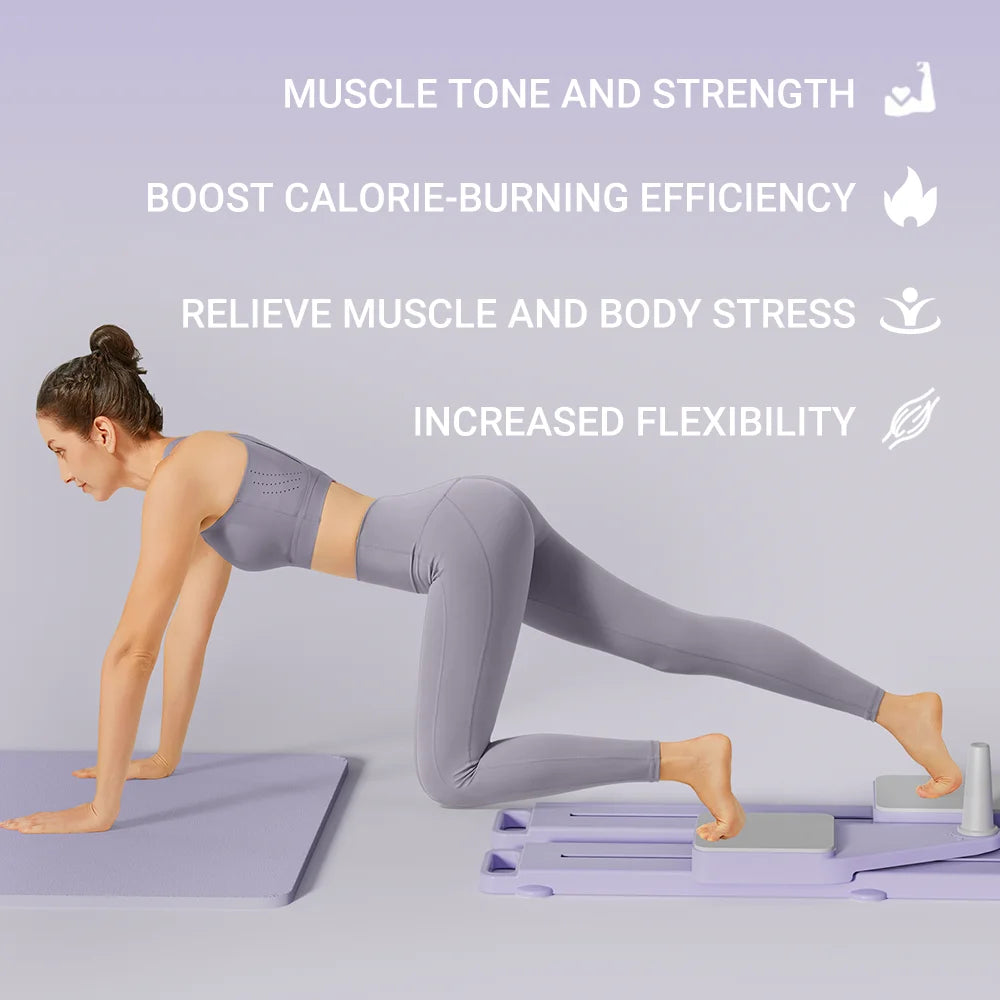 2-in-1 Abs & Ski Board - Portable Core/Leg Trainer, Split Pilates-Reformer for Home Gym, Lightweight Full-Body Fitness