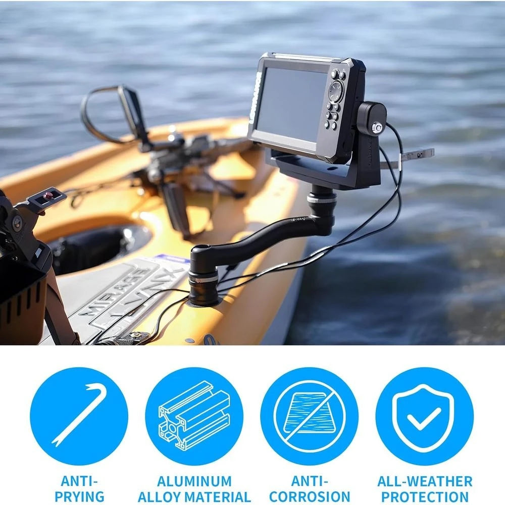 Fish Finder Lock,2 Pack Oval Aluminum Fishing Graph Lock for Securing Fishing Unit to Gimbal Mount for Garmin,Humminbird,Lowranc