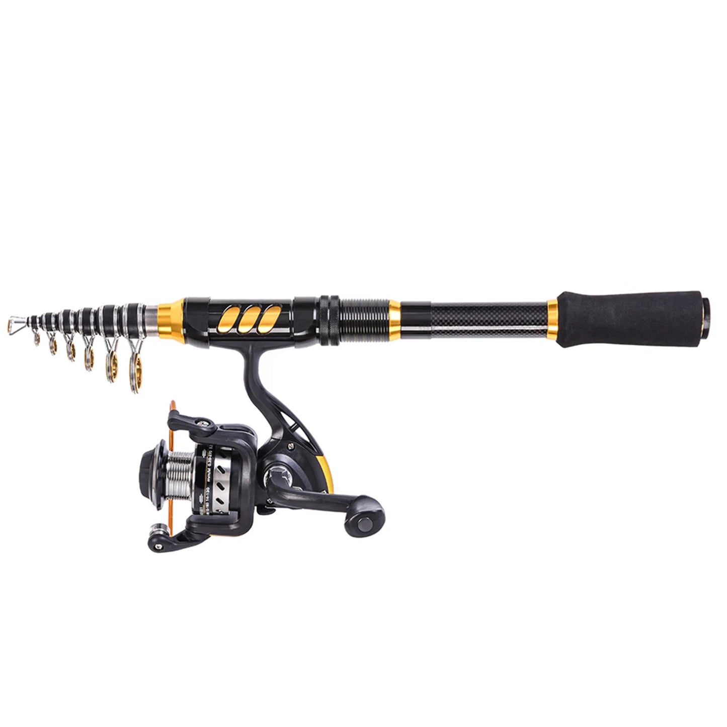 NEW 2PCS Telescopic Fishing Rod and Reel Combo Full Kit Spinning Fishing Reel Gear Organizer Pole Set 100M Fishing Line Lures