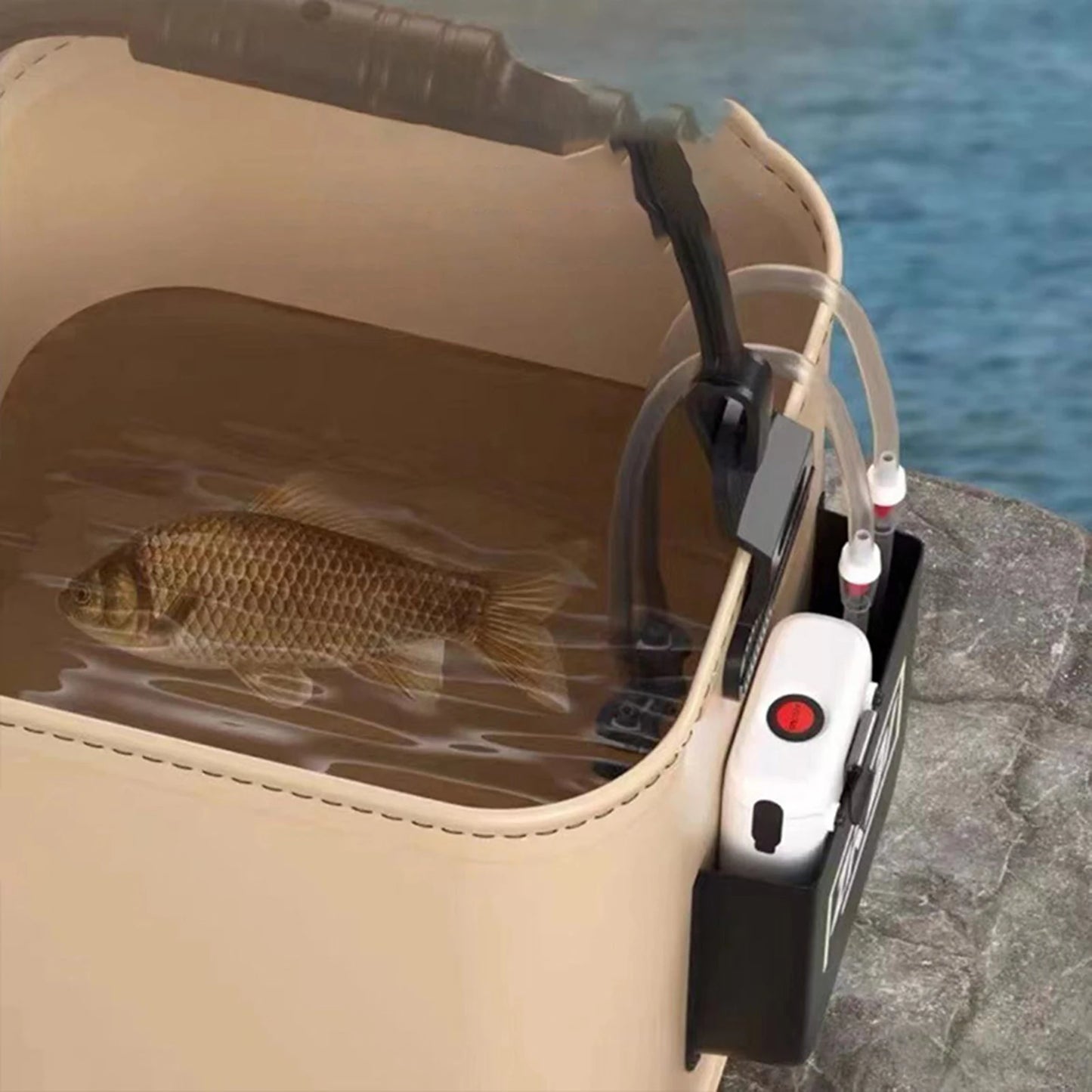 Fishing Bucket Foldable Fish Bait Bucket Multifunctional Waterproof Water Bucket Portable for Hiking Camping BBQ Beach Fishing