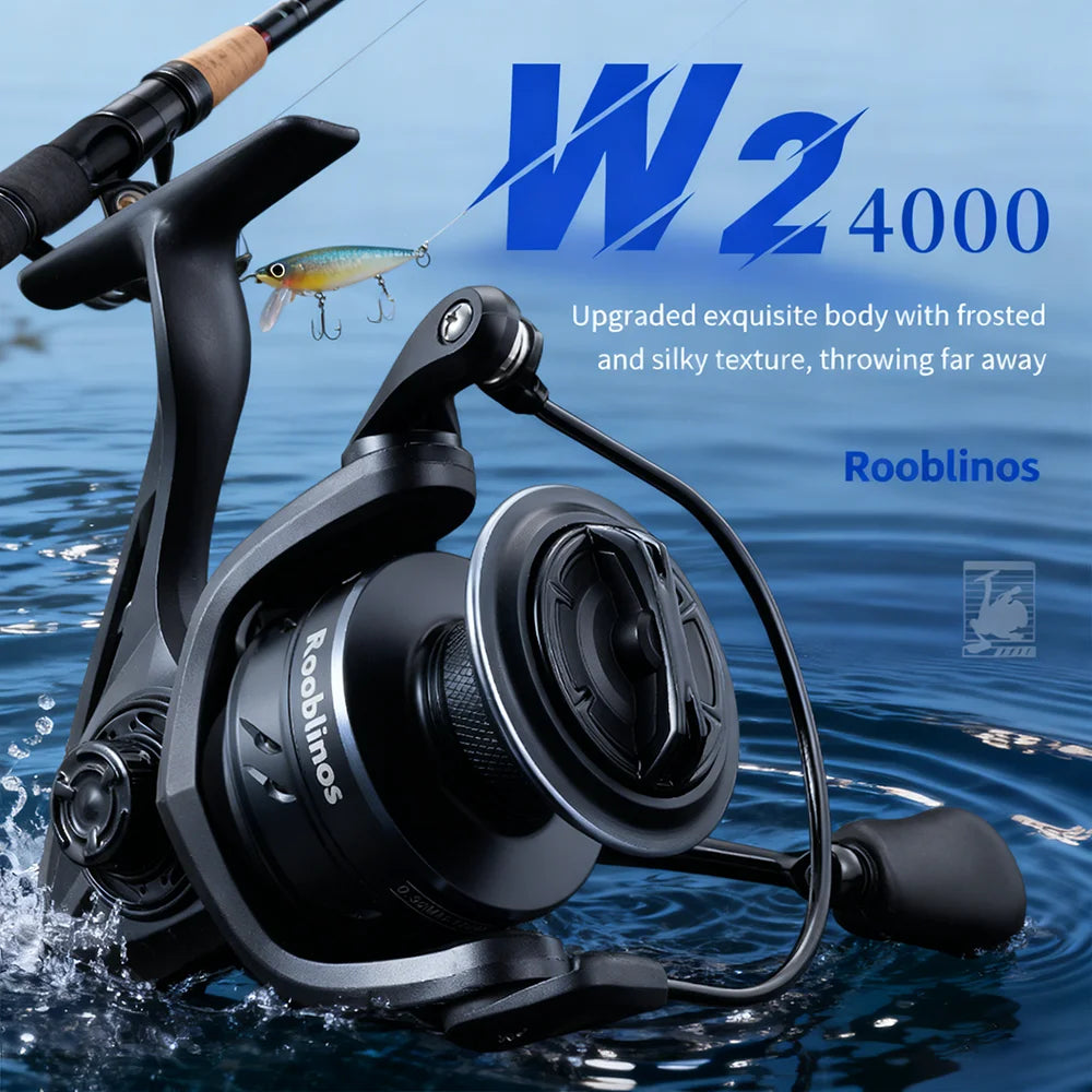Rooblinos W2 spinning wheel high-end freshwater fishing wheel smooth precision system dual color design