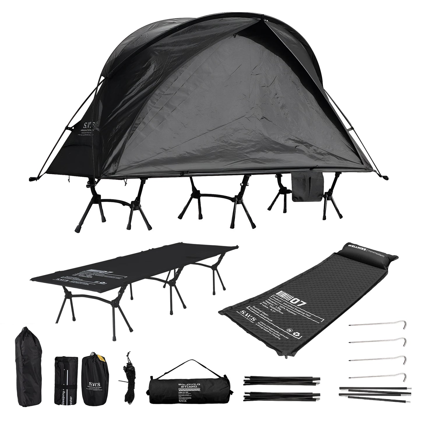 Portable Waterproof Off Ground Elevated Camping Tent With Storage Bag