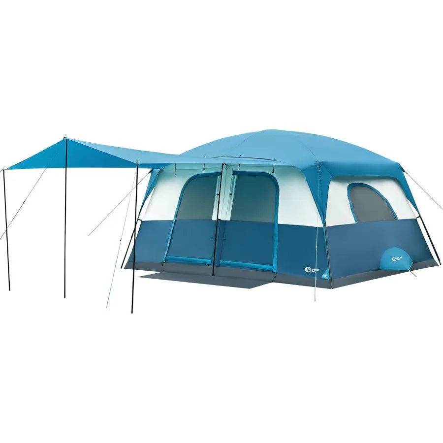 Canvas Family Camping Tent With Waterproof Design And Porch