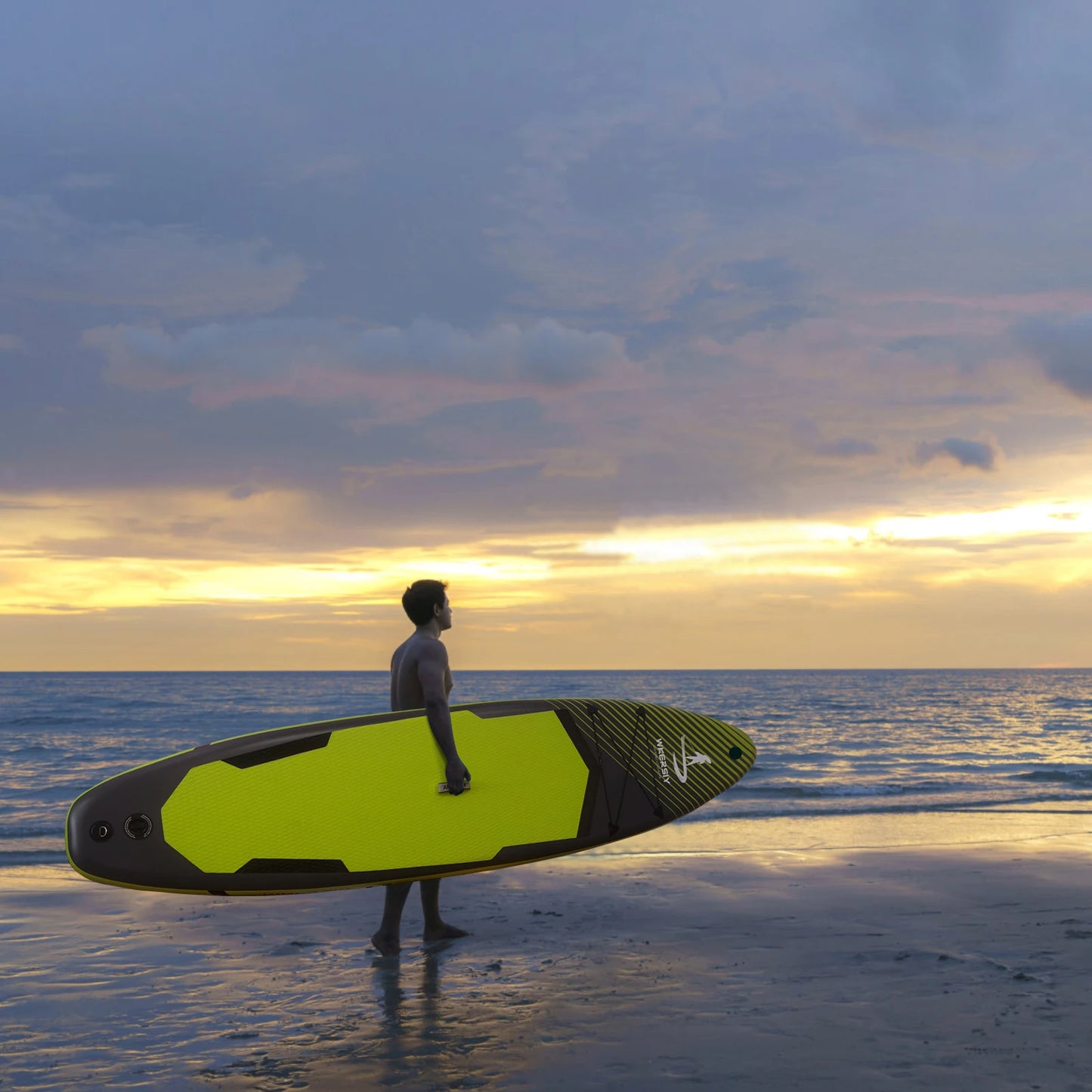 Wkersiy 11ft Inflatable Paddle Board with Camera Mount, Premium Kit-Lightweight SUP for Yoga Fishing All Levels, Multi-Color