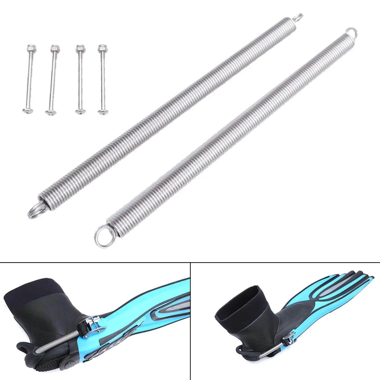 Diving Spring Fin Straps Screws Stainless Steel Non Slip Scuba Pin Strap for Water Sports Equipment