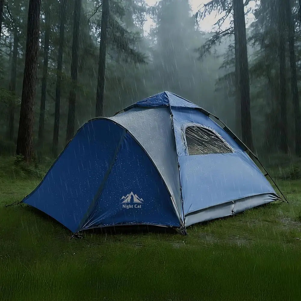 Quick Setup 2-3 Person Double Layer Waterproof Automatic Tent with Rainfly for Camping