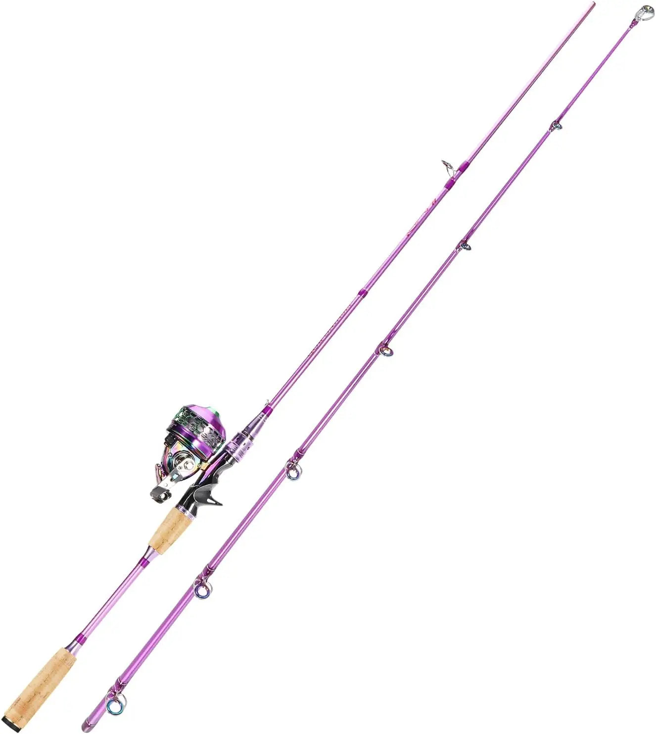 Medium Heavy Spincast Fishing Rod Reel Combo with Smooth Push-Button Design, 2-Piece Pole