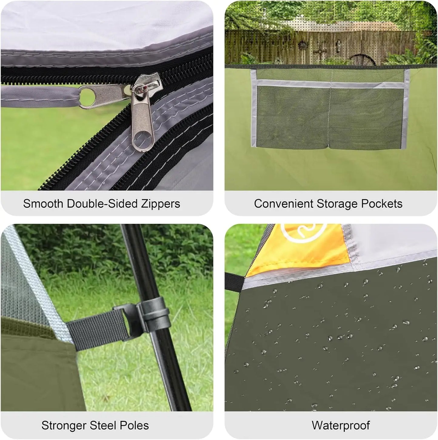 6 Person Waterproof Windproof Camping Tent With Large Mesh Windows