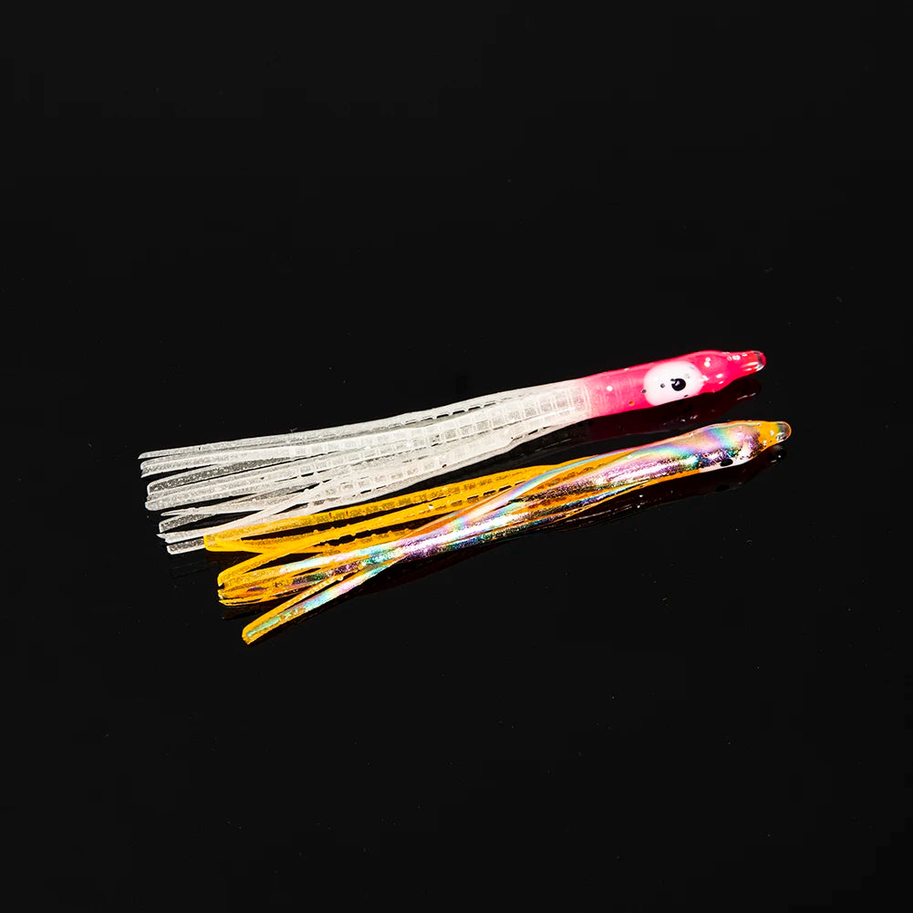 10Pcs Luminous Octopus Skirts Plastic Octopus Trolling Tuna Baits Set Saltwater Fishing Bait for Bass Salmon Trout Tuna Marlin