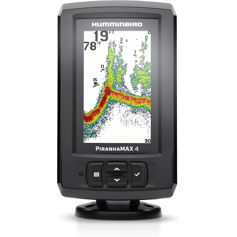 Humminbird PiranhaMAX 4 Fish Finder with Transducer, Dual Beam Sonar, Portable Carrying Case