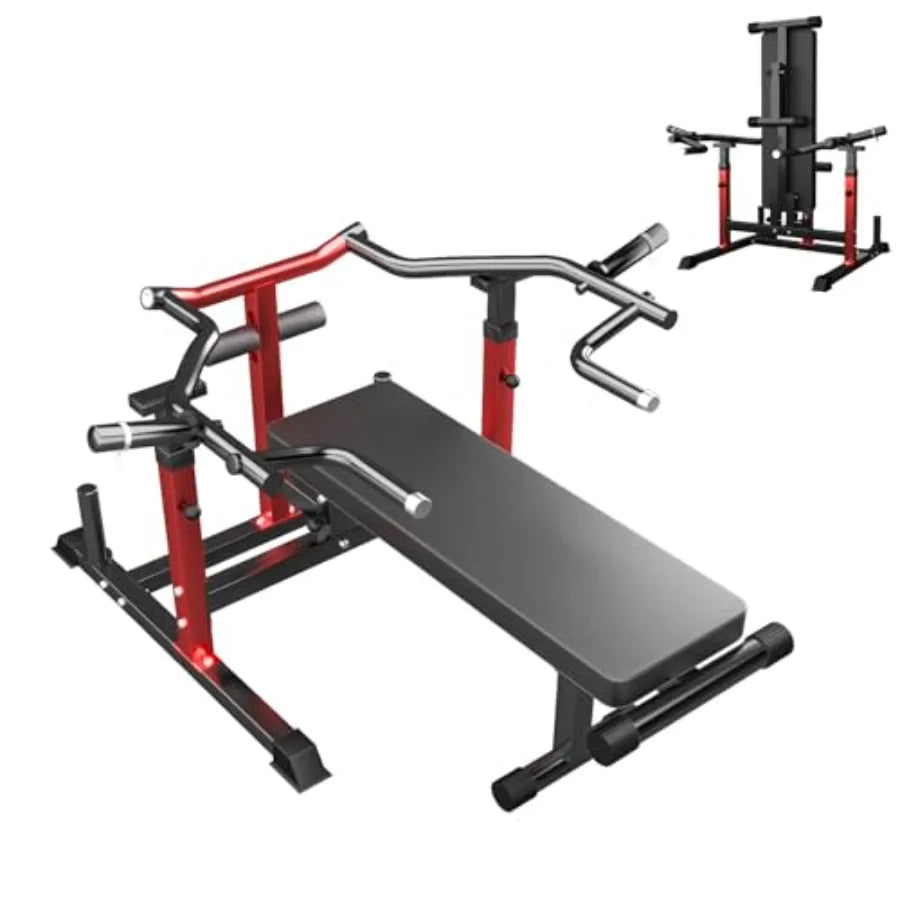 Foldable Chest Press Machine 1250LBS Upgraded with Independent Converging Arms Adjustable Height Space Saving Weight Bench for
