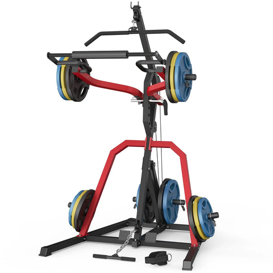 Leverage Gym Power Rack Squat Rack Lever Gym with LAT Low Row System Home Gym System Workout Station 2:1 Ratio, Customized