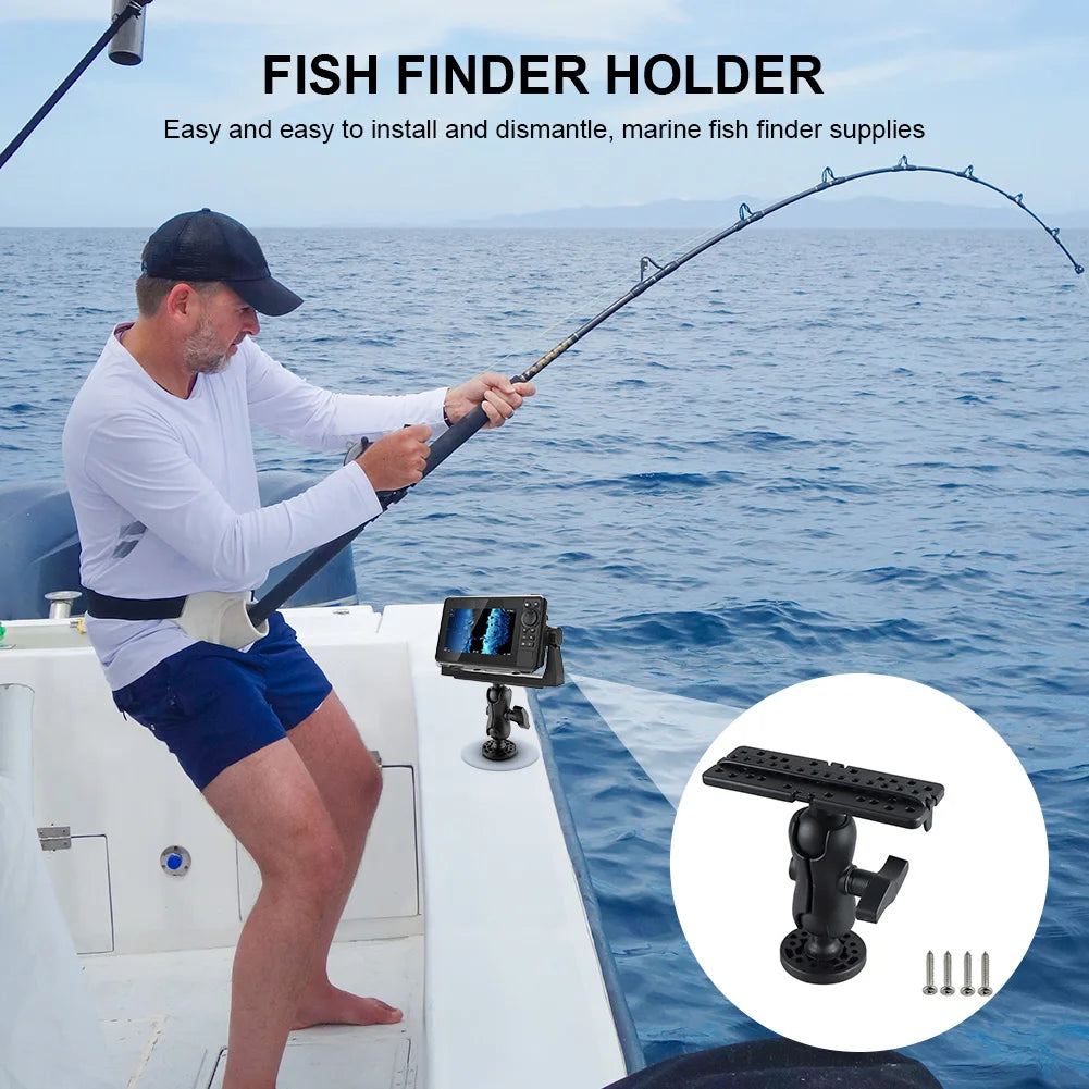 Fish Finder Mount Base Wear Resist 360 Degree Swivel Fish Finder Rack Universal Fishfinder Supporter for Marine Boat Kayak