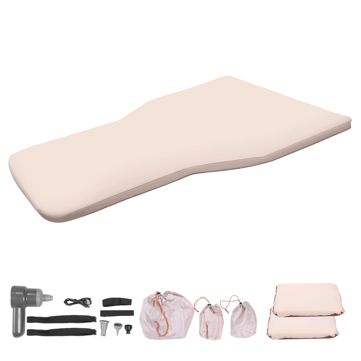 Camping Mattress Pad With Pillow Easy Inflate Deflate For Travel