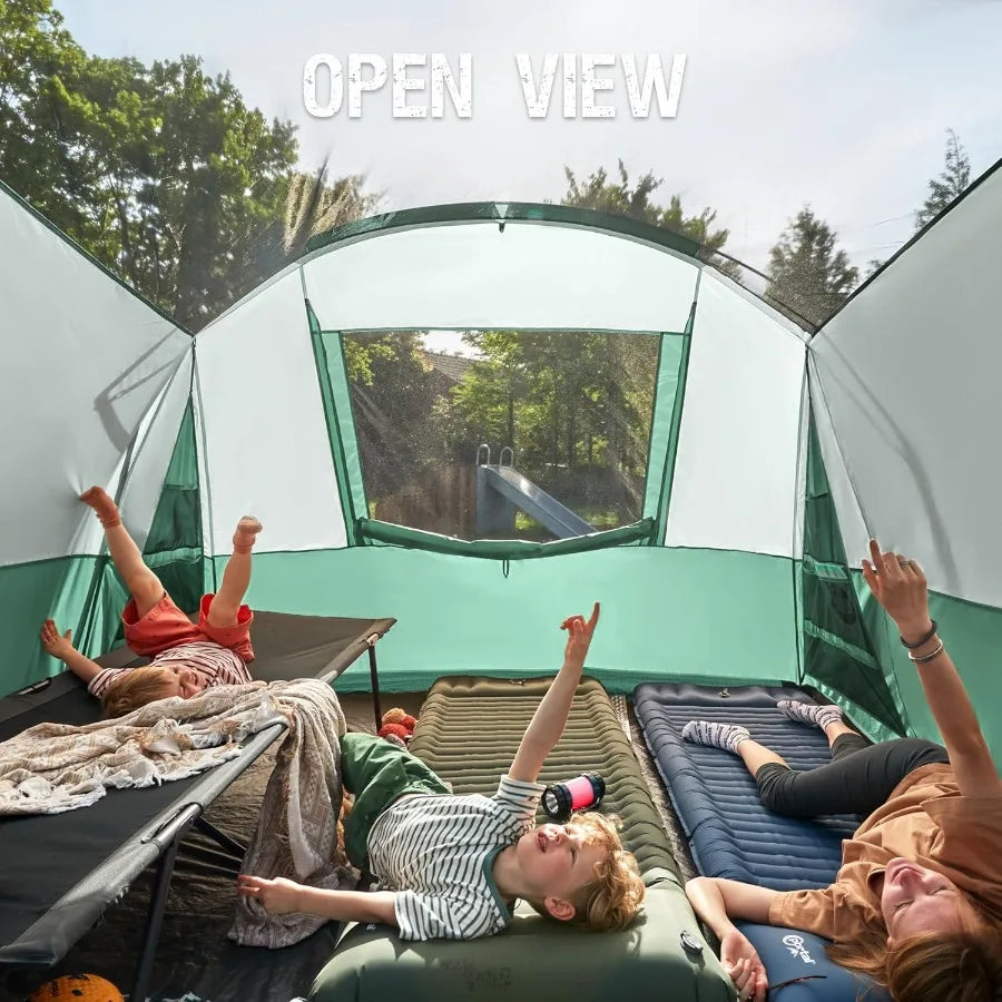 6/8/10 Person Family Camping Tent with Screen Room Water Resistant Big Tunnel Tent with Rainfly Large Family Tent for Outdoor C