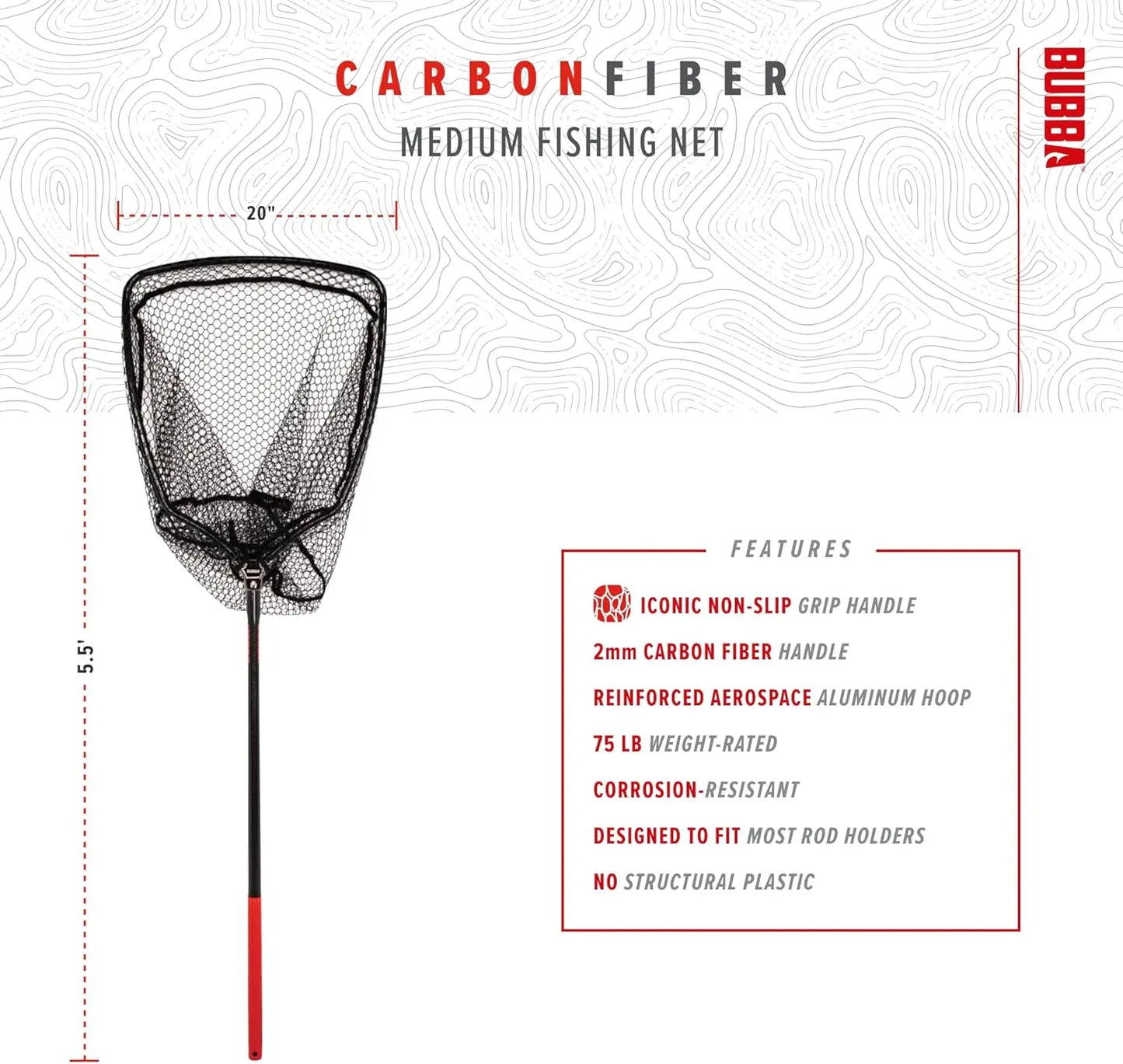 Corrosion Resistant Landing Nets with Non-Slip Grip Handle and Carbon Fiber Shafts for Fishing, Boating, Outdoors