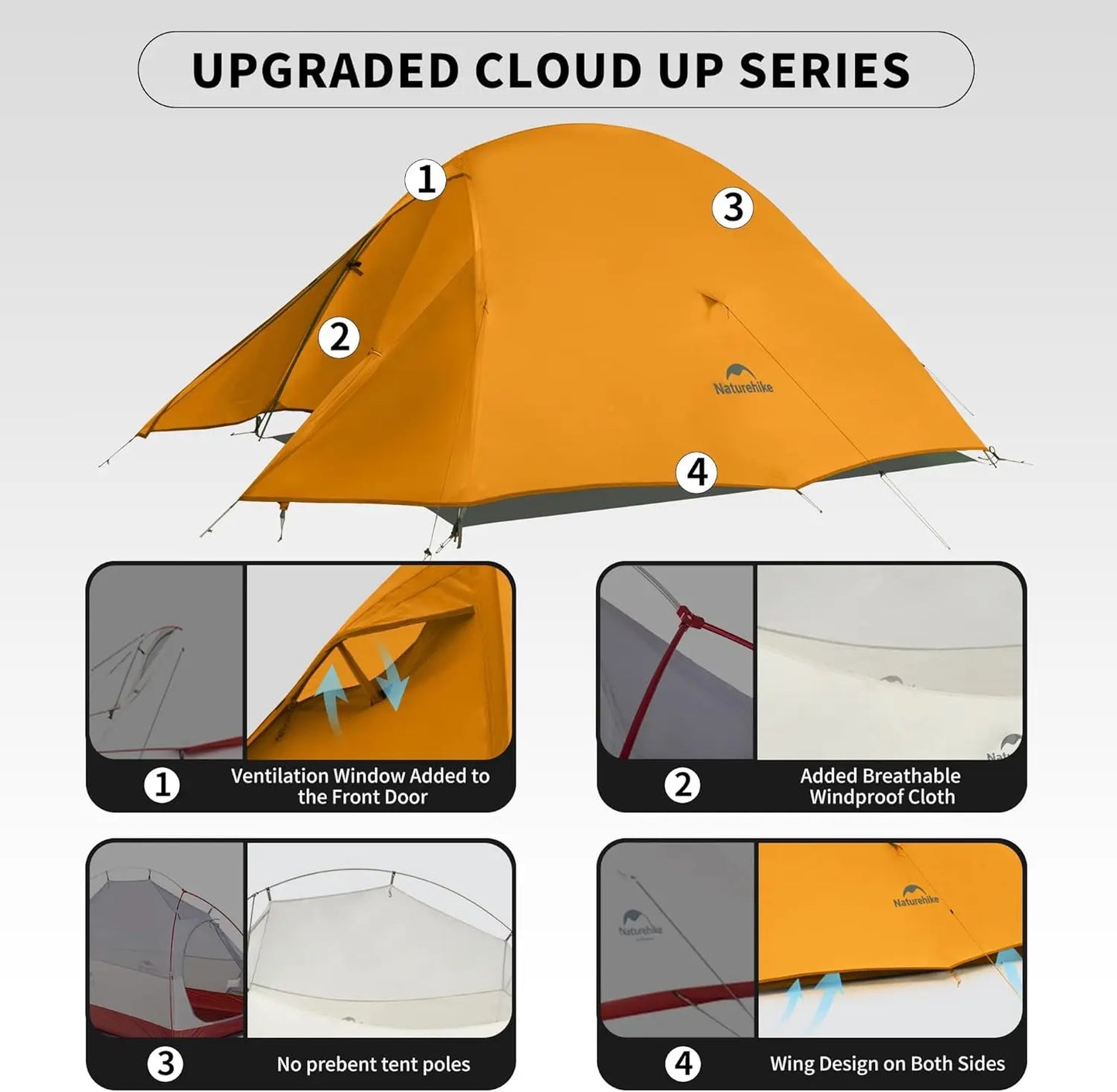 Ultralight 2-Person Backpacking Tent with Footprint - Waterproof & Free Standing for Camping Hiking