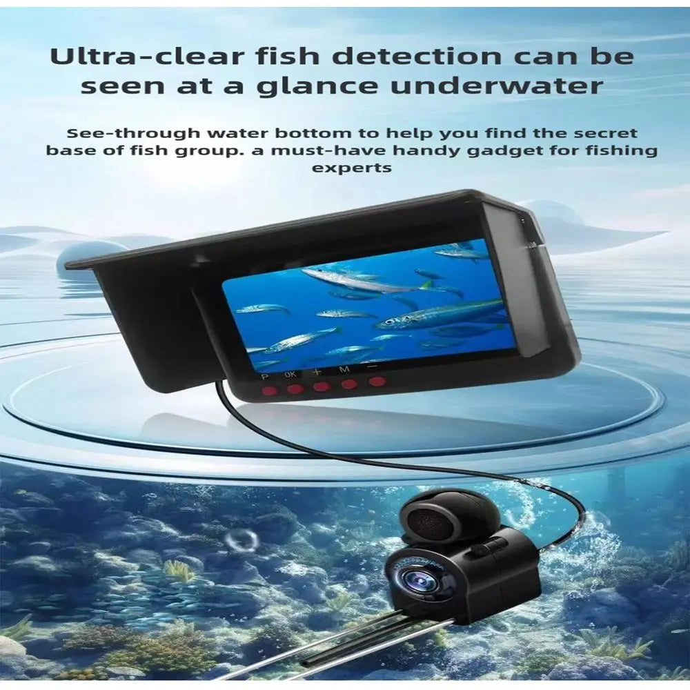 Fish Finder,Underwater Fishing Camera Equipped with Infrared Night Vision Function, IP67 Waterproof, and ice Fishing Camera a Po