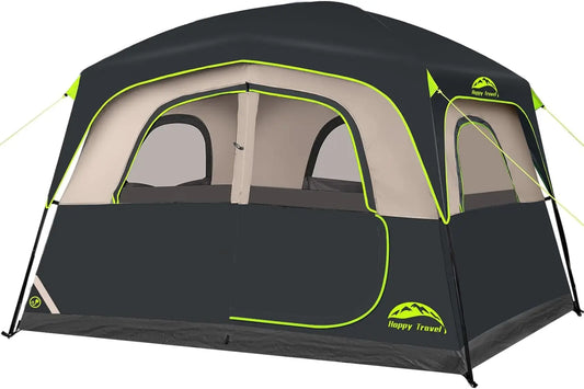 6-Person Waterproof Camping Tent with Rainfly, Easy Setup Family Cabin Tent for Outdoor Adventures