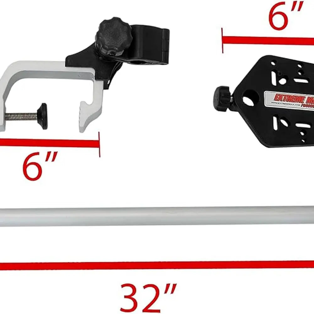 Extreme Max 3006.8647 Portable Clamp-On Universal Transducer Bracket with Fish Finder Mount