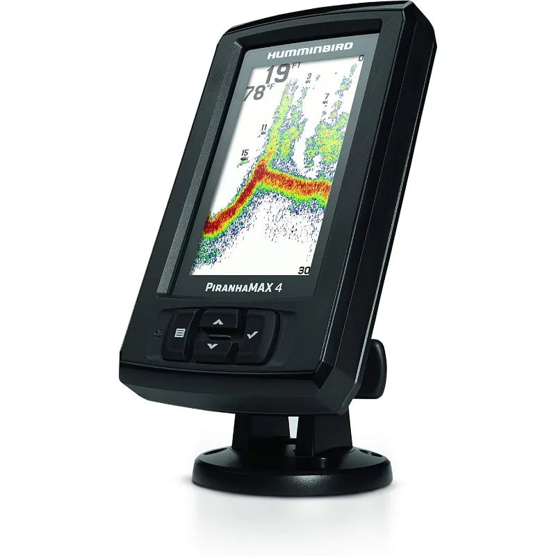 Humminbird PiranhaMAX 4 Fish Finder with Transducer, Dual Beam Sonar, Portable Carrying Case