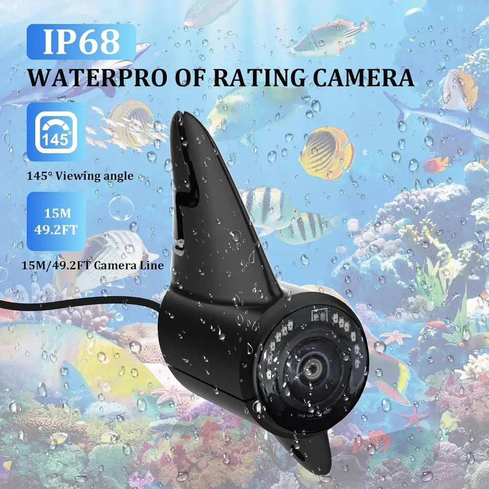 Underwater Fishing Camera, 4.3 Inch LCD, Infrared Night Vision, Wide Angle IP68 Waterproof Portable Fish Camera for Ice, Lake, B