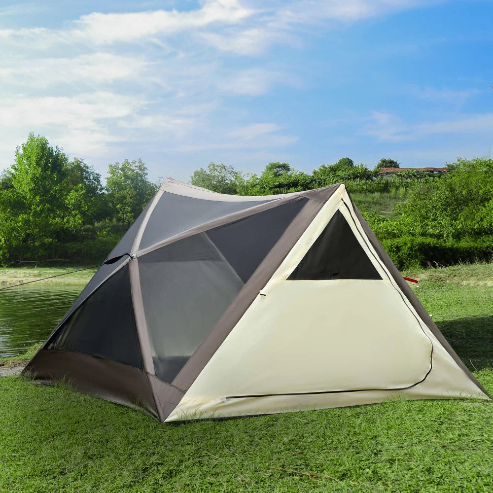 Automatic Pop Up Camping Tent With Rainfly And Mesh Windows