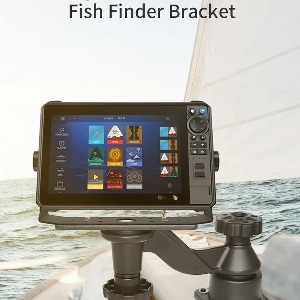 Kayak Fish Finder Mount, 8.74" Long Arm Aluminum Fish Finder Swing Mount Boat Marine Electronics Mounts Compatible with Garmin L