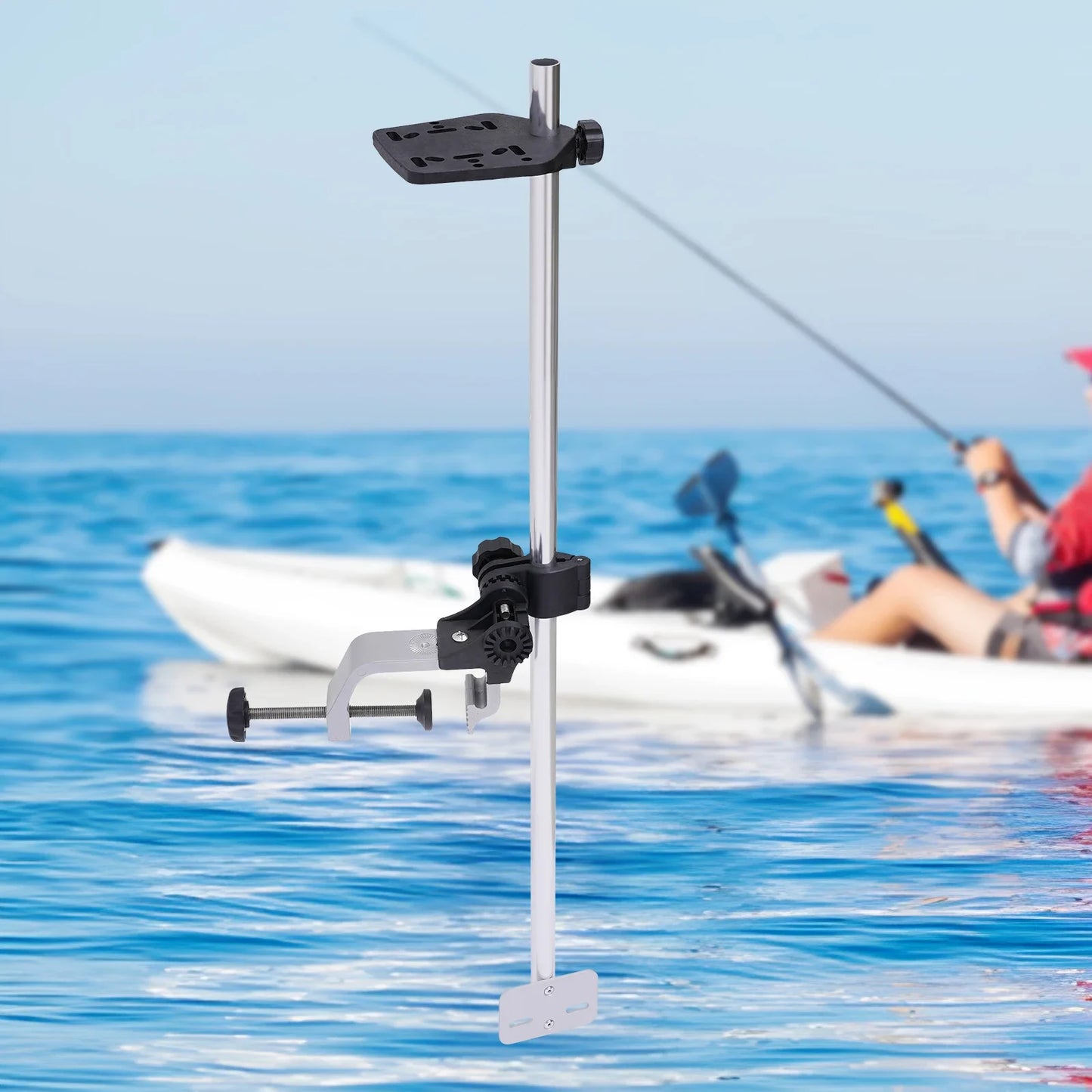 Universal Portable Fish Finder, Transducer Bracket +Fishfinder Mount, 360° Rotation Adjustable Transducer Mount Bracket for Boat
