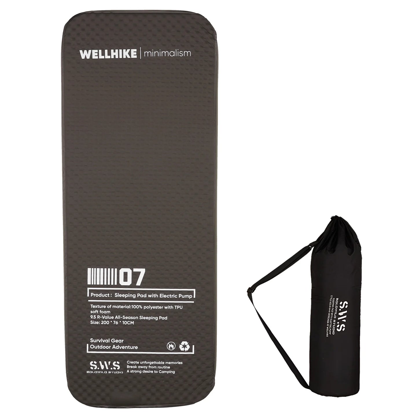 Inflatable Sleeping Mat With Built-In Pump For Camping